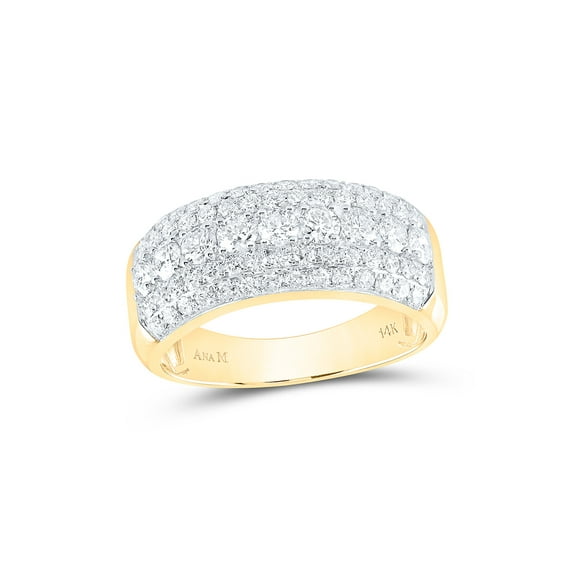 14kt Yellow Gold Mens Round Diamond Band Ring 2.00 Cttw