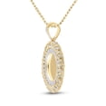 thumbnail image 1 of 14kt Yellow Gold Mens Round Diamond Cuban Link Circle Picture Memory Pendant 3-1/4 Cttw, 1 of 2