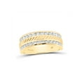 thumbnail image 1 of 14kt Yellow Gold Mens Round Diamond Machine-Set Wedding Band Ring 1 Cttw, 1 of 1