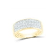 thumbnail image 1 of 14kt Yellow Gold Mens Round Diamond Pave Band Ring 1-3/8 Cttw, 1 of 1