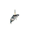 thumbnail image 1 of 14kt Yellow Gold Mens Round Diamond Shark Animal Charm Pendant 1-1/2 Cttw, 1 of 1