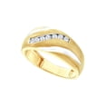 thumbnail image 1 of 14kt Yellow Gold Mens Round Diamond Single Row Brushed Wedding Band Ring 1/4 Cttw, 1 of 1