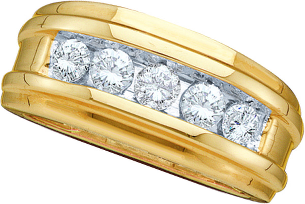 14Kt Yellow Gold Channel Set Wedding Ring With 1.00cttw Natural