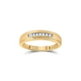 thumbnail image 1 of 14kt Yellow Gold Mens Round Diamond Wedding Band Ring 1/12 Cttw, 1 of 4