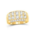 thumbnail image 1 of 14kt Yellow Gold Mens Round Diamond Wedding Band Ring 3 Cttw, 1 of 4