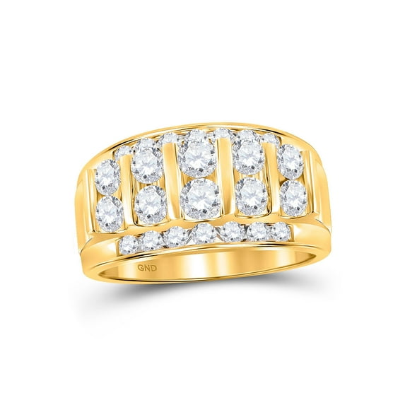 14kt Yellow Gold Mens Round Diamond Wedding Band Ring 3 Cttw