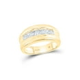 thumbnail image 1 of 14kt Yellow Gold Mens Round Diamond Wedding Channel Set Band Ring 1 Cttw, 1 of 1
