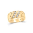 thumbnail image 1 of 14kt Yellow Gold Mens Round Diamond Wedding Double Row Band Ring 1/2 Cttw, 1 of 4