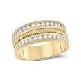 thumbnail image 1 of 14kt Yellow Gold Mens Round Diamond Wedding Rope Band Ring 1 Cttw, 1 of 4