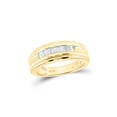 thumbnail image 1 of 14kt Yellow Gold Mens Round Diamond Wedding Single Row Band Ring 1/4 Cttw, 1 of 1