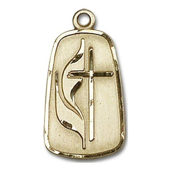 14kt Yellow Gold Methodist Medal 7/8 x 3/8 inches