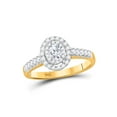thumbnail image 1 of 14kt Yellow Gold Oval Diamond Halo Bridal Wedding Engagement Ring 1/2 Cttw, 1 of 1
