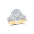 thumbnail image 1 of 14kt Yellow Gold Oval Diamond Halo Bridal Wedding Ring Band Set 2 Cttw, 1 of 1