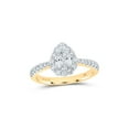 thumbnail image 1 of 14kt Yellow Gold Pear Diamond Halo Bridal Wedding Engagement Ring 1-1/5 Cttw, 1 of 1