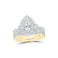 thumbnail image 1 of 14kt Yellow Gold Pear Diamond Halo Bridal Wedding Ring Band Set 1-1/2 Cttw, 1 of 1
