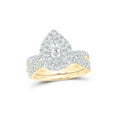 thumbnail image 1 of 14kt Yellow Gold Pear Diamond Halo Bridal Wedding Ring Band Set 1-1/2 Cttw, 1 of 1