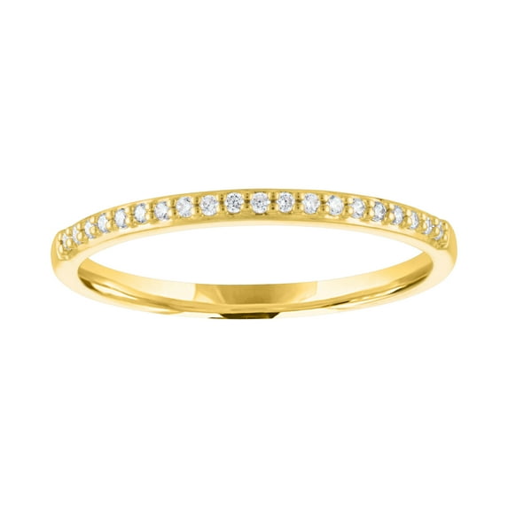 14kt Yellow Gold Plated Diamond 1/10 cttw Stackable Ring