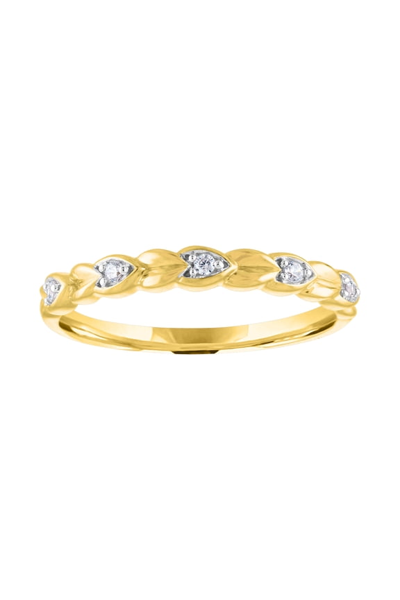 14kt Yellow Gold Plated Diamond Accent Stackable Heart Ring