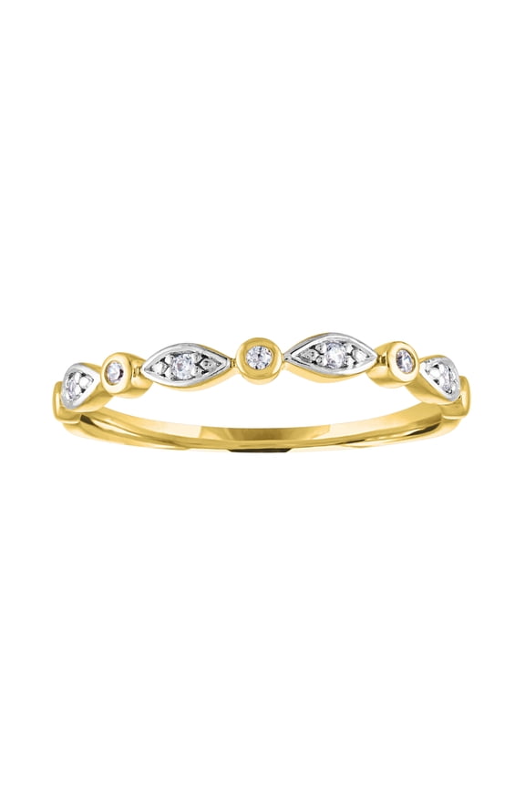 14kt Yellow Gold Plated Genuine Diamond Accent Stackable Ring