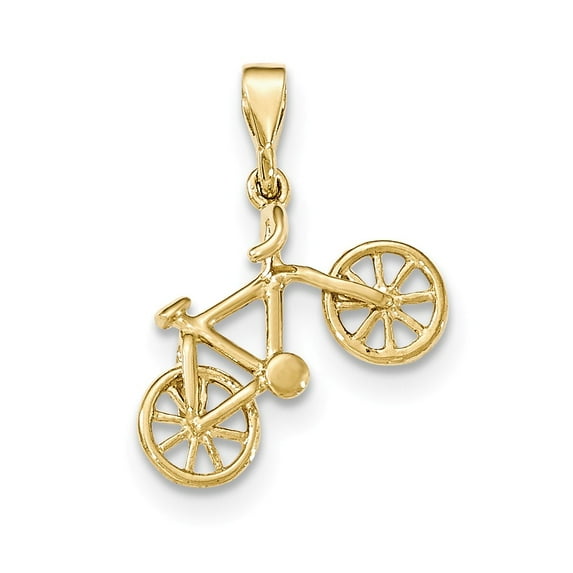 14kt Yellow Gold Polished Bicycle Pendant