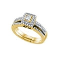 thumbnail image 1 of 14kt Yellow Gold Princess Diamond Bridal Wedding Ring Band Set 1/2 Cttw, 1 of 1