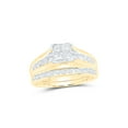 thumbnail image 1 of 14kt Yellow Gold Princess Diamond Bridal Wedding Ring Band Set 1 Cttw - Size 7, 1 of 4