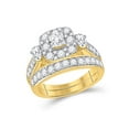 thumbnail image 1 of 14kt Yellow Gold Princess Diamond Bridal Wedding Ring Band Set 2 Cttw, 1 of 1