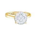 thumbnail image 1 of 14kt Yellow Gold Princess Diamond Cluster Bridal Wedding Engagement Ring 2 Cttw, 1 of 1