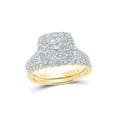 thumbnail image 1 of 14kt Yellow Gold Princess Diamond Halo Bridal Wedding Ring Band Set 2 Cttw, 1 of 1