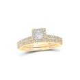 thumbnail image 1 of 14kt Yellow Gold Princess Diamond Halo Bridal Wedding Ring Band Set 7/8 Cttw, 1 of 1