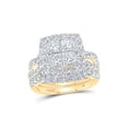 thumbnail image 1 of 14kt Yellow Gold Princess Diamond Square Bridal Wedding Ring Band Set 3 Cttw, 1 of 1