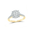 thumbnail image 1 of 14kt Yellow Gold Princess Round Diamond Cluster Bridal Wedding Engagement Ring 3/4 Cttw, 1 of 1