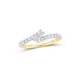 thumbnail image 1 of 14kt Yellow Gold Round Diamond 2-stone Bridal Wedding Engagement Ring 1/2 Cttw, 1 of 1