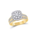 thumbnail image 1 of 14kt Yellow Gold Round Diamond Bridal Wedding Ring Band Set 1 Cttw, 1 of 1