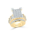 thumbnail image 1 of 14kt Yellow Gold Round Diamond Cluster Bridal Wedding Engagement Ring 4 Cttw, 1 of 1