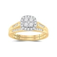 thumbnail image 1 of 14kt Yellow Gold Round Diamond Cluster Bridal Wedding Ring Band Set 1/2 Cttw, 1 of 4