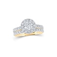 thumbnail image 1 of 14kt Yellow Gold Round Diamond Halo Bridal Wedding Ring Band Set 1-7/8 Cttw, 1 of 1