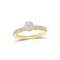 thumbnail image 1 of 14kt Yellow Gold Round Diamond Halo Bridal Wedding Ring Band Set 5/8 Cttw, 1 of 1