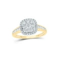 thumbnail image 1 of 14kt Yellow Gold Round Diamond Square Bridal Wedding Ring Band Set 1 Cttw, 1 of 1