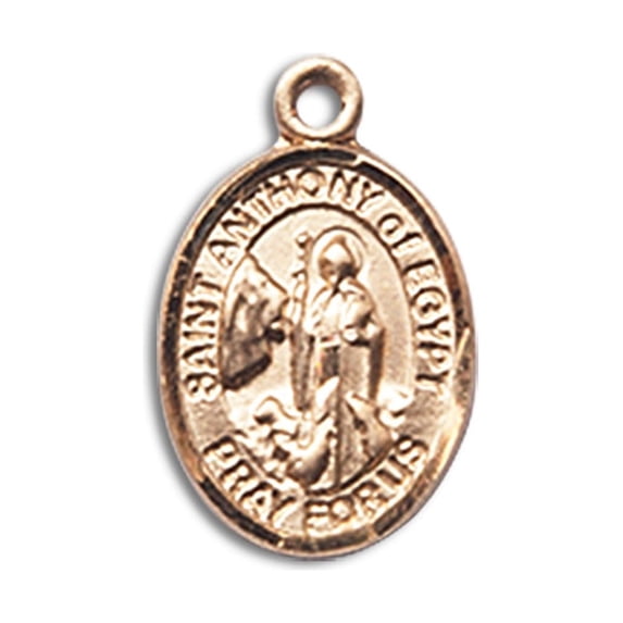 14kt Yellow Gold St. Anthony Of Egypt Medal 1/2 x 1/4 inches