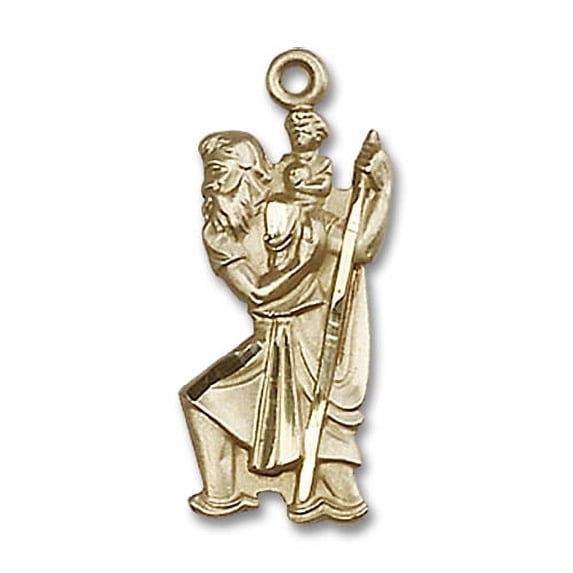 14kt Yellow Gold St. Christopher Medal 7/8 x 3/8 inches