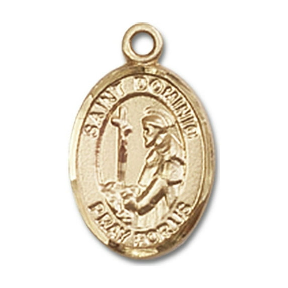 14kt Yellow Gold St. Dominic de Guzman Medal 1/2 x 1/4 inches
