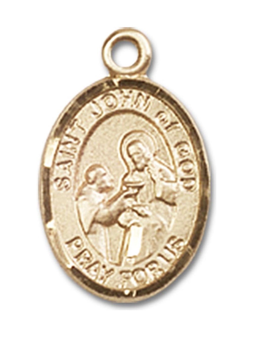 14kt Yellow Gold St. John of God Medal 1/2 x 1/4 inches - Walmart.com