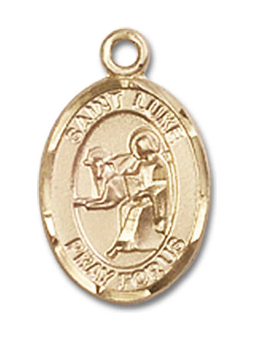 14kt Yellow Gold St. Luke the Apostle Medal 1/2 x 1/4 inches - Walmart.com