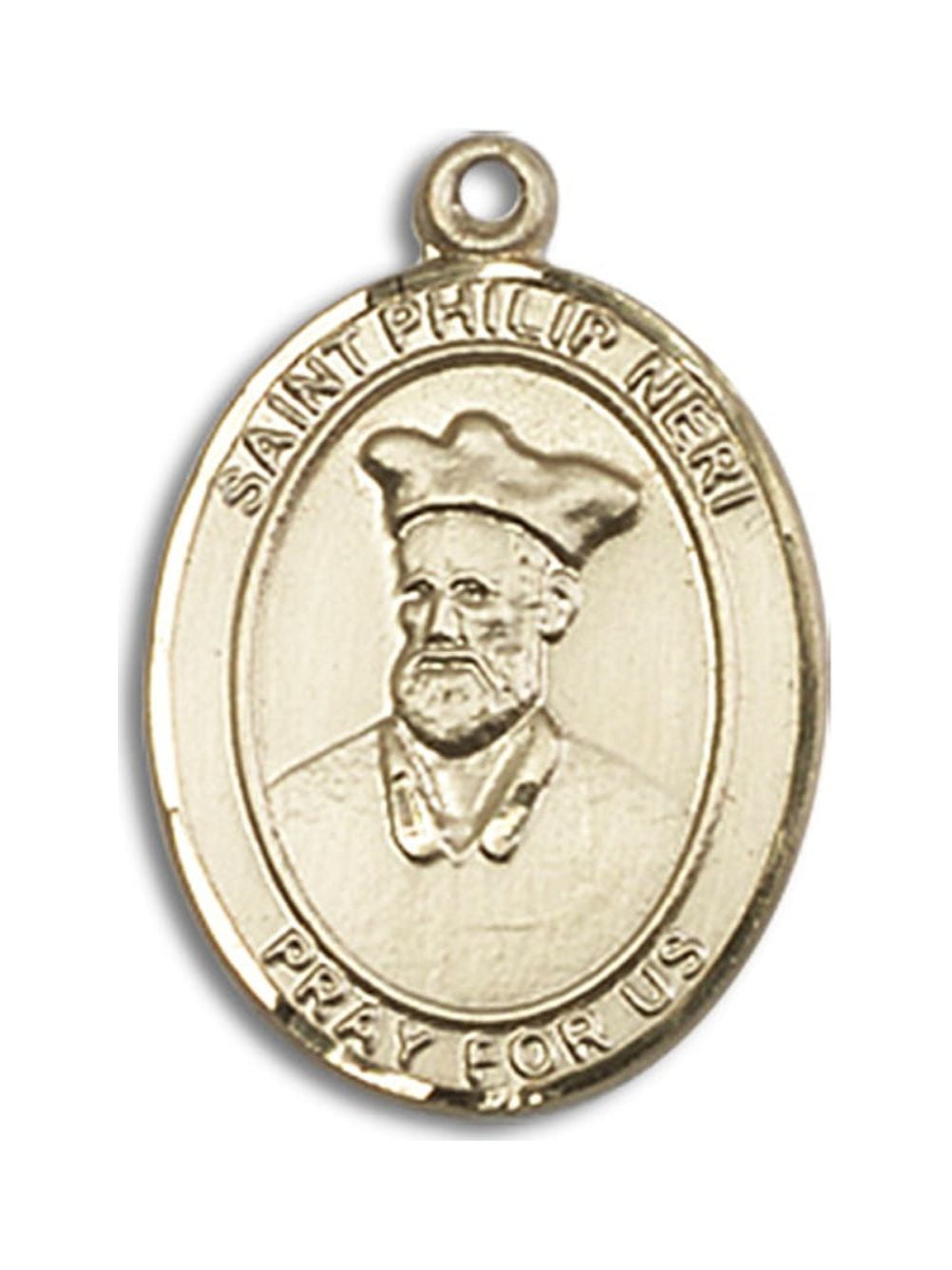 14kt Yellow Gold St. Philip Neri Medal 3/4 x 1/2 inches