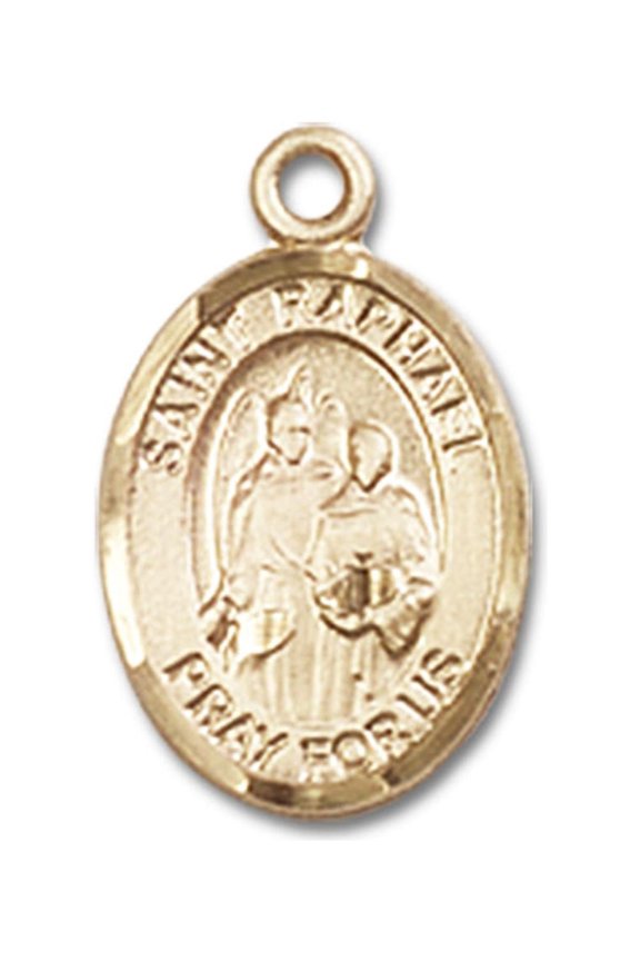 14kt Yellow Gold St. Raphael the Archangel Medal 1/2 x 1/4 inches