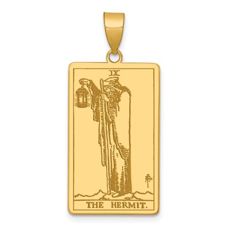 14kt Yellow Gold The Hermit Tarot Card Pendant