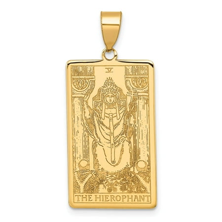 14kt Yellow Gold The Hierophant Tarot Card Pendant