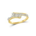 thumbnail image 1 of 14kt Yellow Gold Womens Baguette Diamond Bypass Fashion Ring 1/5 Cttw, 1 of 1