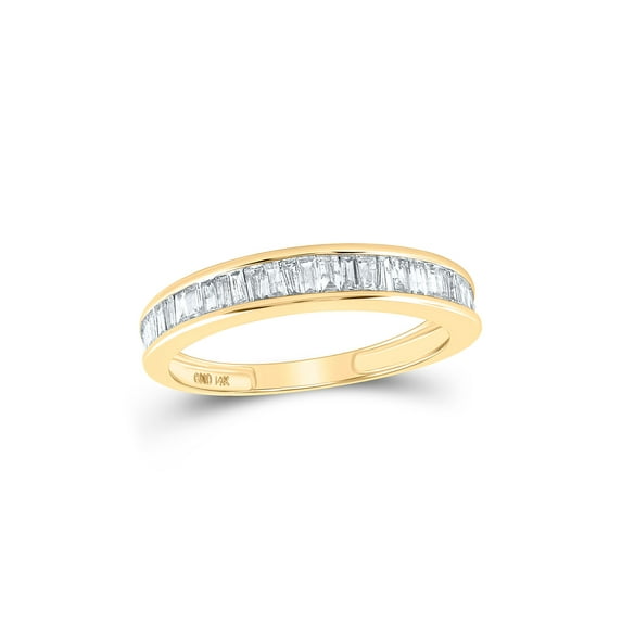 14kt Yellow Gold Womens Baguette Diamond Wedding Band 1/2 Cttw